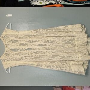 Free people lace sheer see-through shirt size small